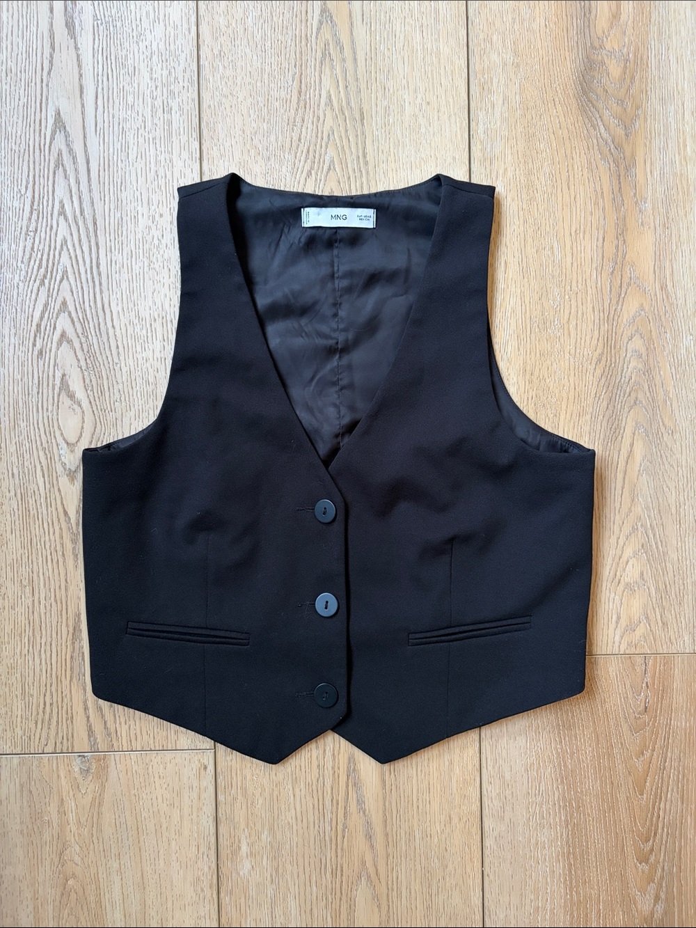 Mango | Black Button Down Vest